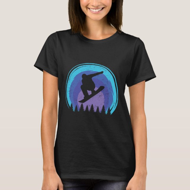Snowboarding Snowboard Snowboarder Silhouette Grun T-Shirt (Front)