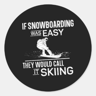 Snowboarding Snowboard Vintage 3  Classic Round Sticker