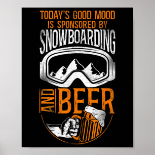 Snowboarding Snowboard Vintage Beer  Poster