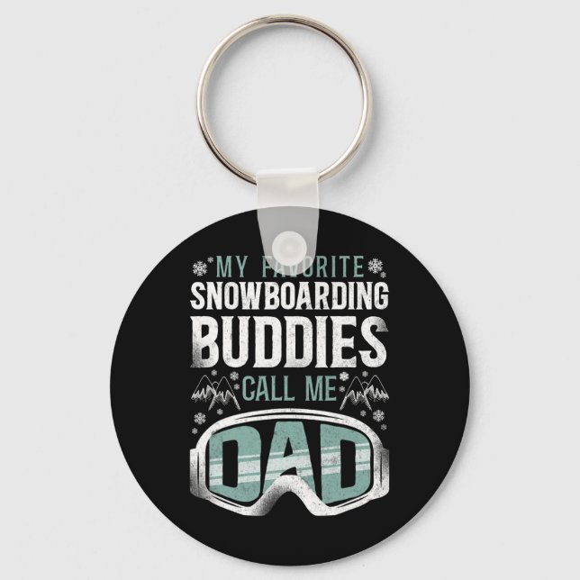 Snowboarding Snowboard Vintage Dad  Keychain (Front)