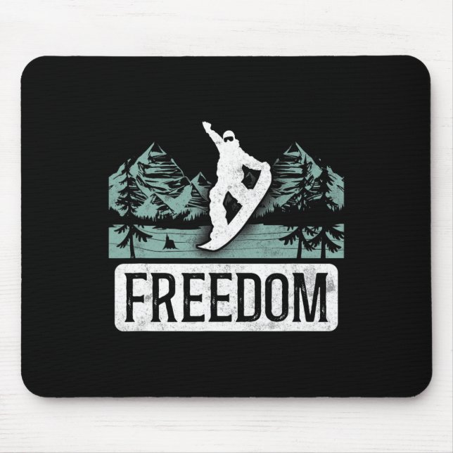 Snowboarding Snowboard Vintage Freedom  Mouse Pad (Front)