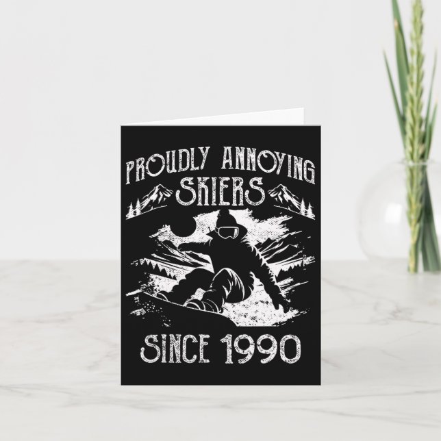 Snowboarding Snowboard Vintage Proudly Annoying Sk Card (Front)