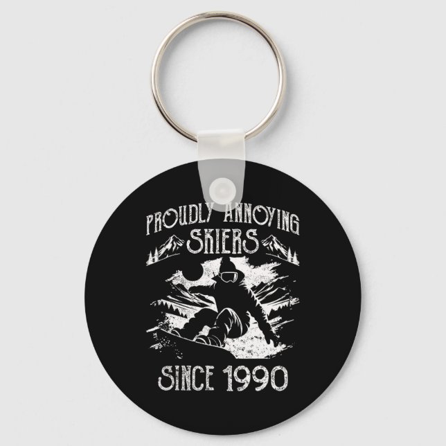 Snowboarding Snowboard Vintage Proudly Annoying Sk Keychain (Front)