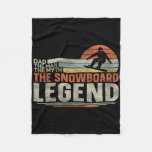 Snowboarding Snowboard Vintage Retro Dad 1  Fleece Blanket
