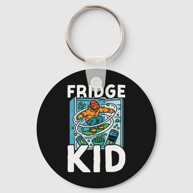 Snowboarding Snowboard Vintage Retro Fridge Kid  Keychain (Front)