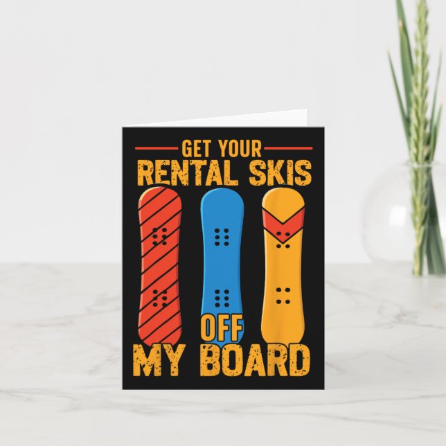 Snowboarding Snowboard Vintage Retro Get Your Rent Card (Front)