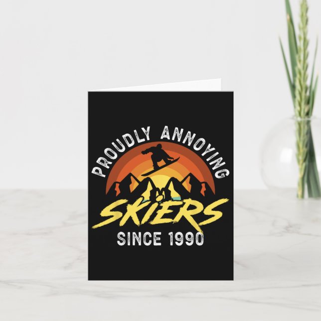 Snowboarding Snowboard Vintage Retro Proudly Annoy Card (Front)
