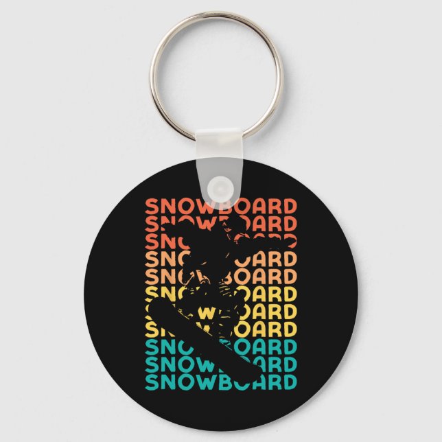 Snowboarding Snowboard Vintage Retro Snowboard 3  Keychain (Front)