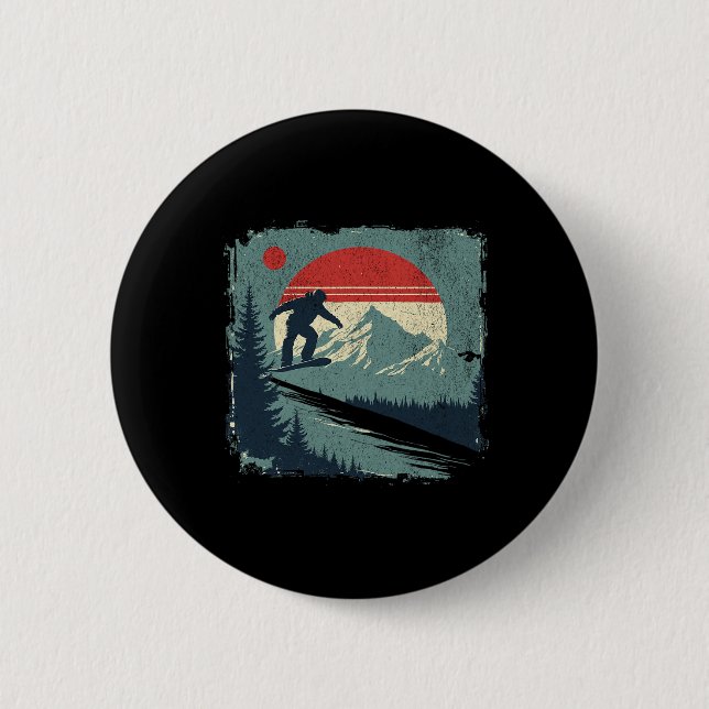 Snowboarding Snowboarder 4  Button (Front)
