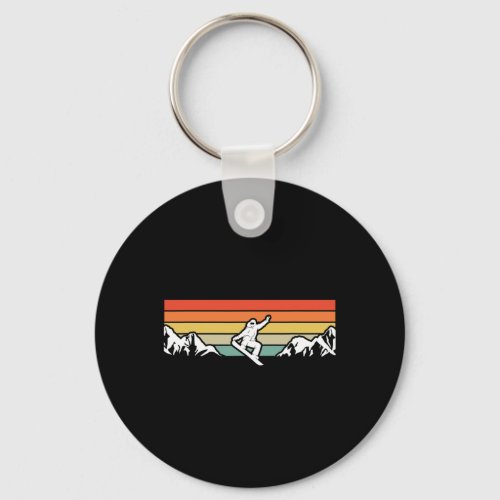 Snowboarding Snowboarder And Mountains  Keychain