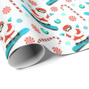 Snowboarding Snowboarder Christmas Holiday Gift Wrapping Paper