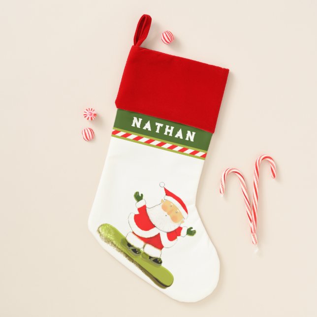 Snowboarding Snowboarder Christmas Stocking (Front)
