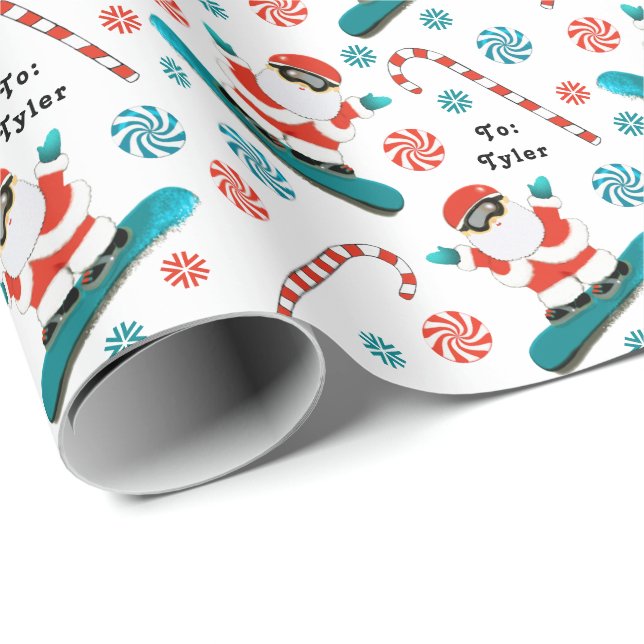 Snowboarding Snowboarder Holiday Gift Wrapping Paper (Roll Corner)