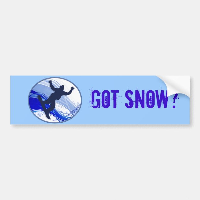 Snowboarding & Snowflakes Bumper Sticker (Front)