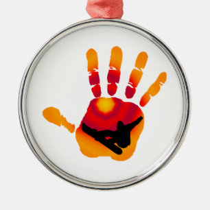 SNOWBOARDING SOUTHWESTERN STYLEEE METAL ORNAMENT