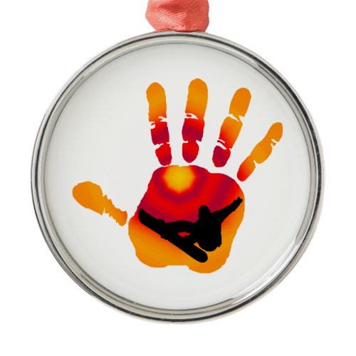 SNOWBOARDING SOUTHWESTERN STYLEEE METAL ORNAMENT