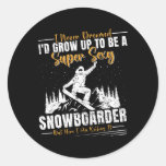Snowboarding Super Y Snowboarder Shirt Girls  Classic Round Sticker