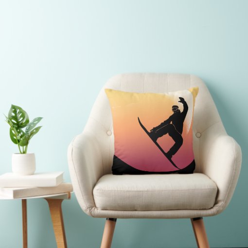 Snowboarding Throw Pillow Zazzle