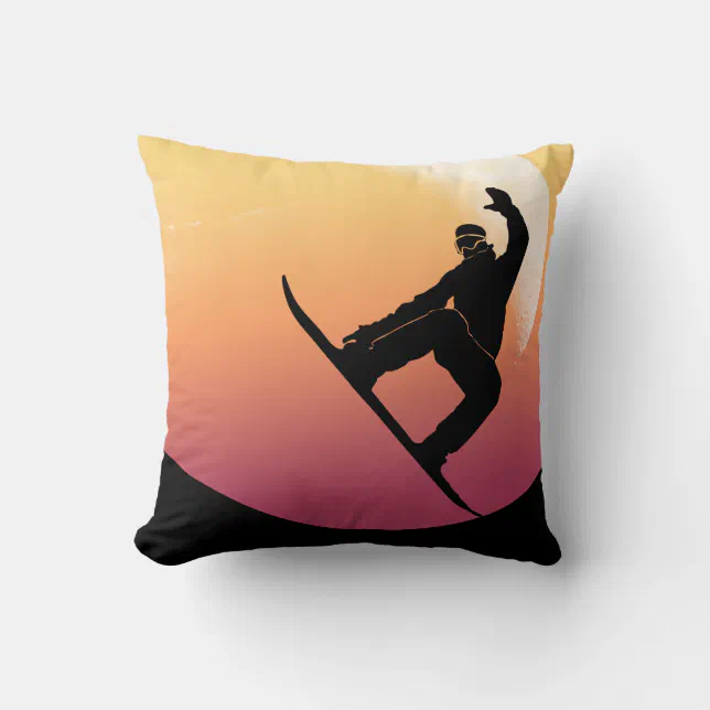 Snowboarding Throw Pillow Zazzle