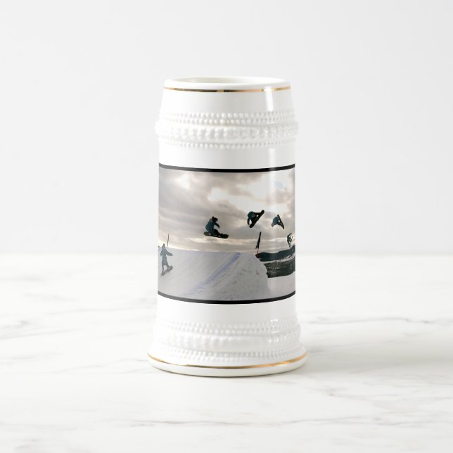 Snowboarding Tricks Beer Stein (Center)