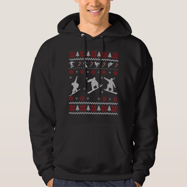 Snowboarding Ugly Christmas Sweater For Snowboarde (Front)