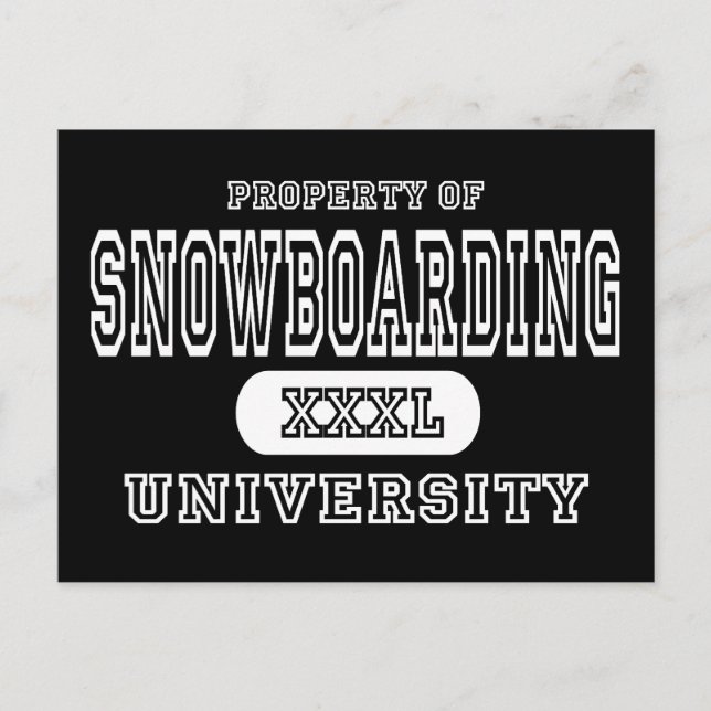 Snowboarding University Dark Postcard (Front)