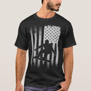 Snowboarding USA American Flag 4th of July Patriot T-Shirt