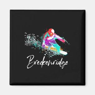 Snowboarding Vintage Breckenridge Colorado Tee Magnet