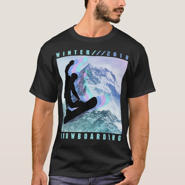 Snowboarding Winter 2018 Premium  T-Shirt (Front)