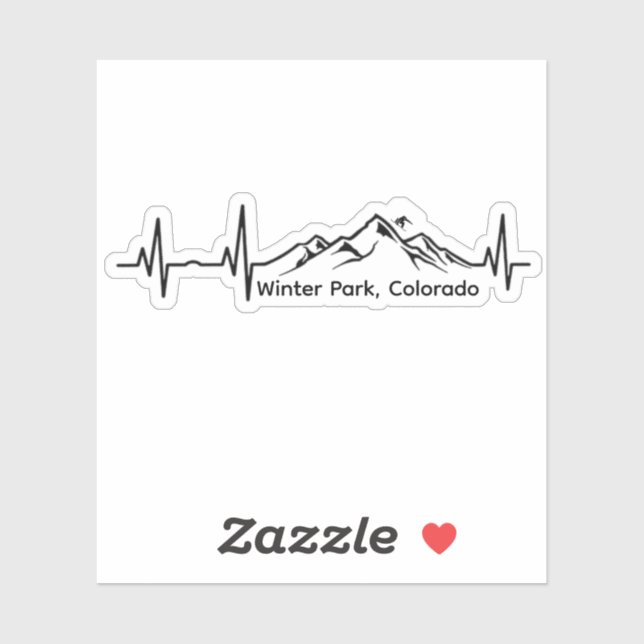 Snowboarding Winter Park Heartbeat Sticker (Sheet)