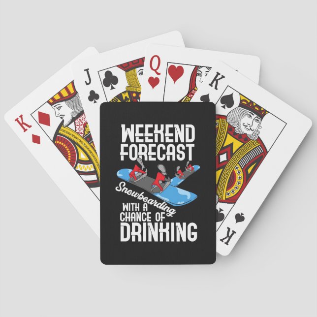 Snowboarding With A Chance Of Drinking Poker Cards (Back)