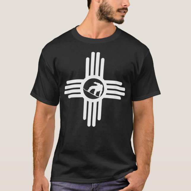 Snowboarding Zia Sun Symbol New Mexico Pride Silho T-Shirt (Front)