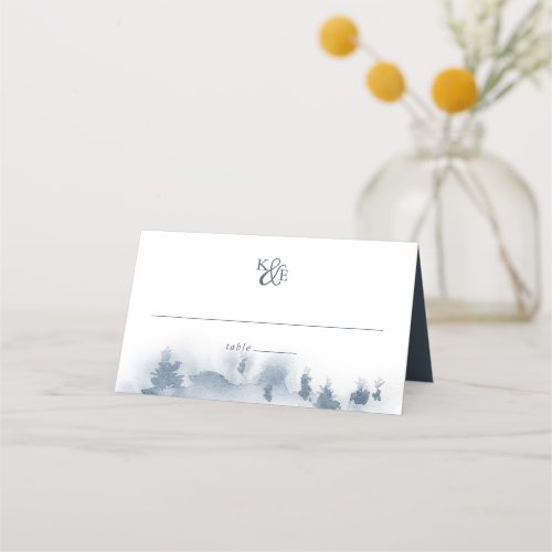 Snowbound  Monogram Wedding Place Card
