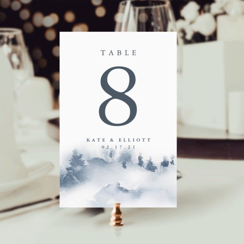 Snowbound  Personalized Table Number Card