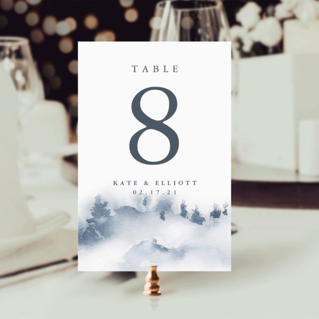 Snowbound | Personalized Table Number Card (Creator Uploaded)