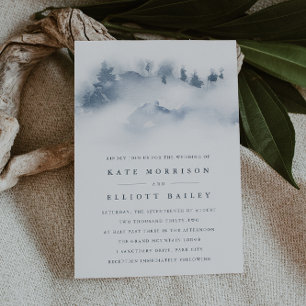 Snowbound Snowy Mountain Winter Wedding Invitation