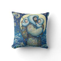 "Snowbound Together" Throw Pillow