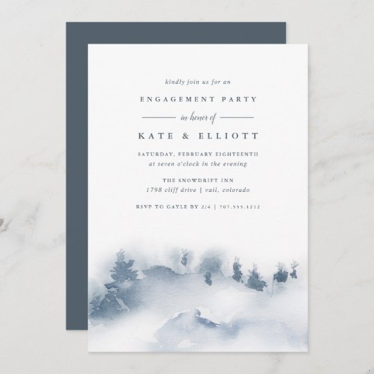 Snowbound Winter Engagement Party Invitation