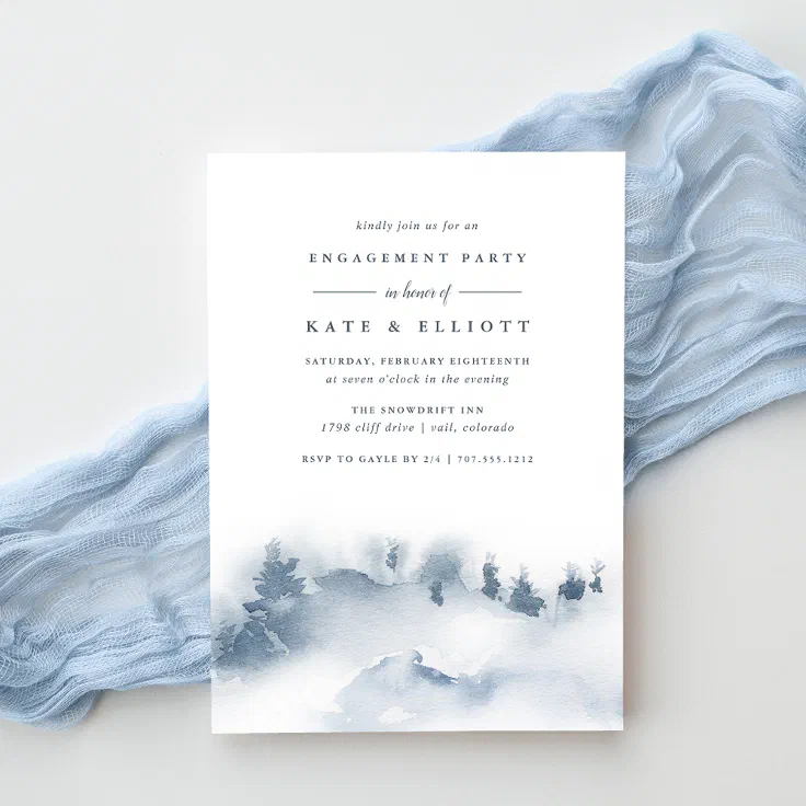 Snowbound Winter Engagement Party Invitation Zazzle
