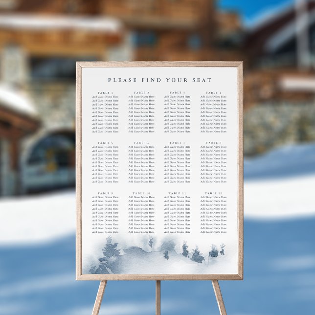 Snowbound | Winter Mountain Wedding Seating Chart (Creator Uploaded)