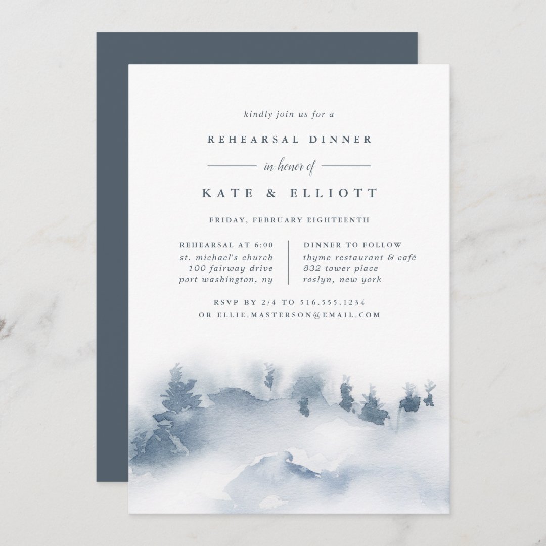 Snowbound Winter Rehearsal Dinner Invitation Zazzle