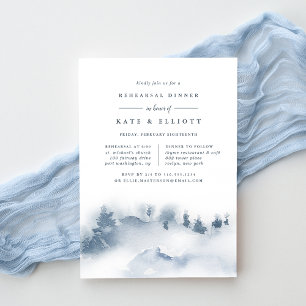 Snowbound Winter Rehearsal Dinner Invitation