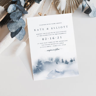 Snowbound | Winter Watercolor Wedding Invitation
