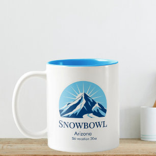 Snowbowl Arizona Flagstaff ski resort souvenir Two-Tone Coffee Mug