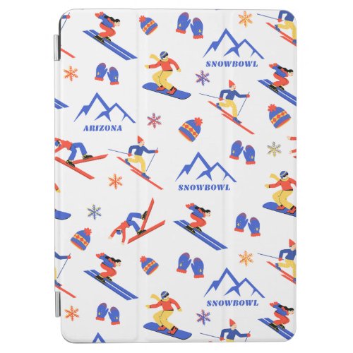 Snowbowl Arizona Mountain Ski Snowboard Pattern iPad Air Cover