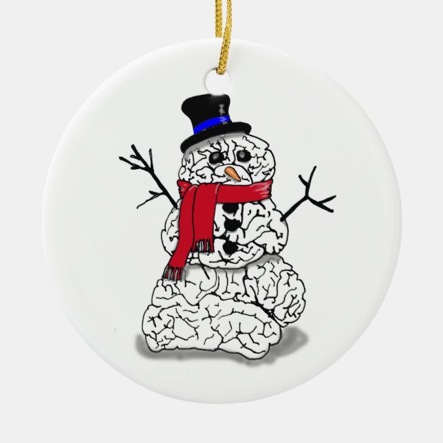 Snowbrain Ceramic Ornament (Front)