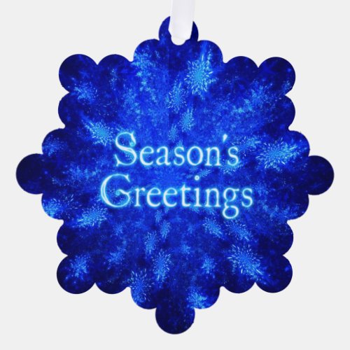 Snowburst _ Seasons Greetings Ornament Card