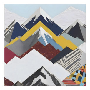 Snowcap Mountains Faux Canvas Print