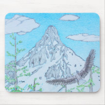 Snowcapped Mountain & Eagle