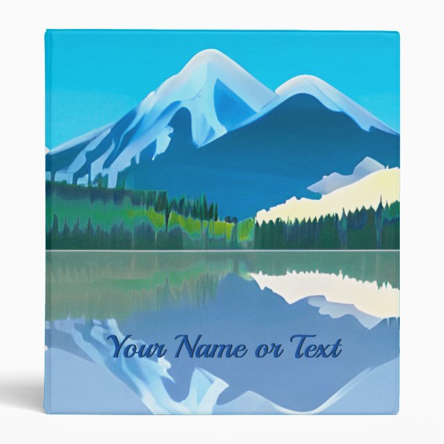 Snowcapped Mountains Reflected in a Lake 3 Ring Binder (Front)